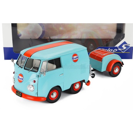 Volkswagen T1 Van Kool Combi Gulf Oil Tribute 1950 Light Blue Orange Solido S1810908