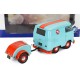 Volkswagen T1 Van Kool Combi Gulf Oil Tribute 1950 Light Blue Orange Solido S1810908