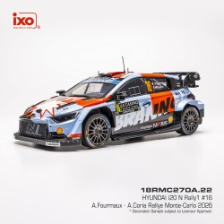 Hyundai i20 N Rally1 16 Rallye Monte Carlo 2026 A. Fourmaux - A. Coria IXO 18RMC270A