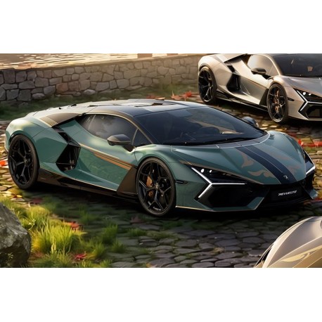 Lamborghini Revuelto Impavido Verde Campus - Livery Nero Noctis / Bronzo Oreadi - Shiny Finishing Looksmart LS543IMC