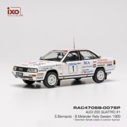 Audi 200 C3 Quattro 1 Rallye de Suède 1989 S. Blomqvist - B. Melander IXO RAC470SB-007SP