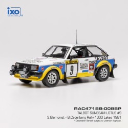 Talbot Sunbeam Lotus 9 Rallye des 1000 Lacs 1981 S. Blomqvist - B. Cederberg IXO RAC471SB-008SP