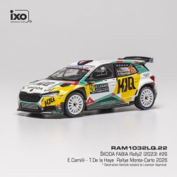 Skoda Fabia Rally2 26 Rallye Monte Carlo 2026 E. Camilli - T. De la Haye IXO RAM1032LQ