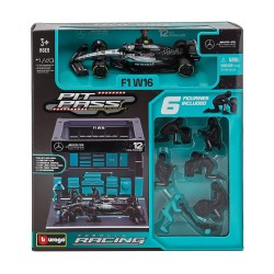 Mercedes W16 Diorama Garage Pit-Stop 12 Kimi Antonelli F1 2025 Bburago BU38458-12