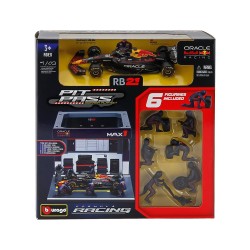 Red Bull RB21 Diorama Garage Pit-Stop 1 Max Verstappen F1 2025 Bburago BU38459-1