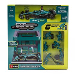 Aston Martin AMR25 Diorama Garage Pit-Stop 14 Fernando Alonso F1 2025 Bburago BU38460-14
