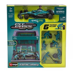 Aston Martin AMR25 Diorama Garage Pit-Stop 18 Lance Stroll F1 2025 Bburago BU38460-18