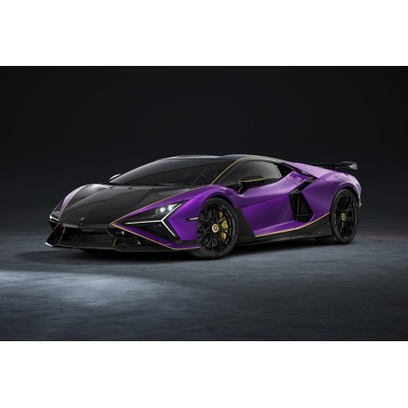 Lamborghini Revuelto SV Viola Pasifae with Black - Yellow Livery Looksmart LS577C