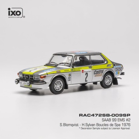 Saab 99 EMS 2 Boucles de Spa 1976 S. Blomqvist - H. Sylvan IXO RAC472SB-009SP