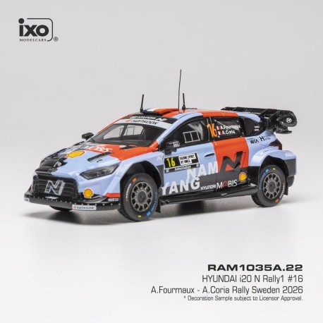 Hyundai i20 N Rally1 16 Rallye de Suède 2026 A. Fourmaux - A. Coria IXO RAM1035A