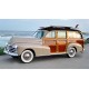 Chevrolet Woody Surf Wagon "Avec Planche de Surf" Grise et Optique Bois 1939 Sunstar SUN6177
