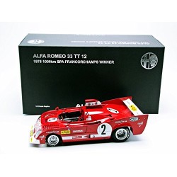 Alfa Romeo 33 TT 12 2 1000 Km de Spa Francorchamps 1975 Pescarolo Bell Autoart 87503
