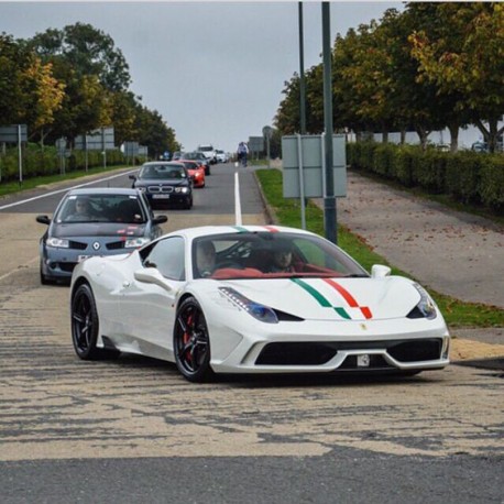 Ferrari F12 TDF Bianco Avus with Italian tricolore livery Looksmart LS18015D