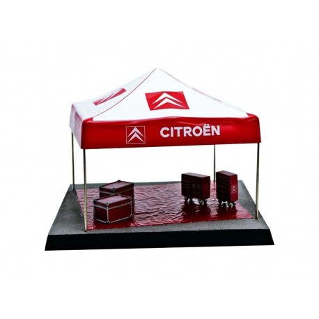 Diorama Stand Citroen Racing WRC rouge et blanc Promocar PRO10183