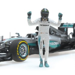 Mercedes F1 W07 Hybrid F1 World Champion 2016 Nico Rosberg Avec figurine Minichamps 410160806