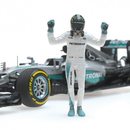 Mercedes F1 W07 Hybrid F1 World Champion 2016 Nico Rosberg Avec figurine Minichamps 410160806