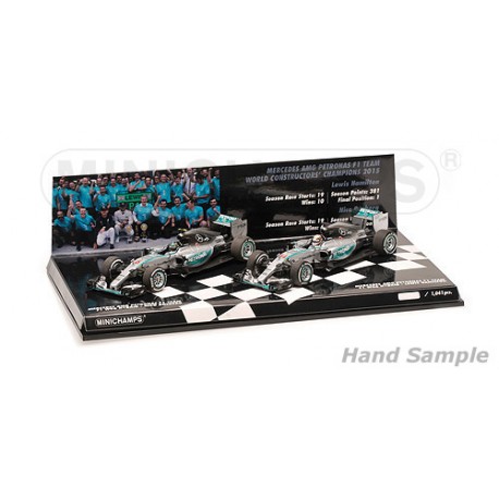 Set 2 voitures Mercedes AMG Petronas W06 Hybrid F1 World Champion 2015 Minichamps 412154406
