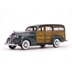 Chevrolet Woody Surf Wagon "Avec Planche de Surf" Grise et Optique Bois 1939 Sunstar SUN6177