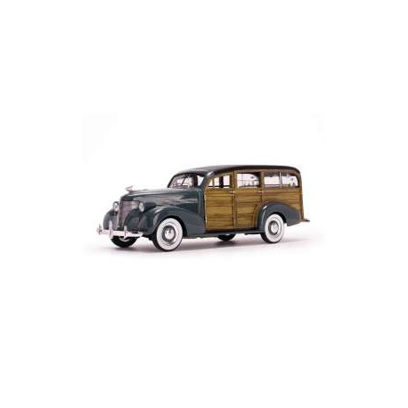 Chevrolet Woody Surf Wagon "Avec Planche de Surf" Grise et Optique Bois 1939 Sunstar SUN6177