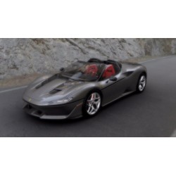 Ferrari J50 Body Color Pure Metal Silver Shiny with Italian Flag on the front wing Looksmart LS485D