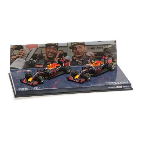 2 Car Set Red Bull Racing Tag Heuer RB12 F1 Malaisie 2016 Ricciardo Verstappen Minichamps 472163303