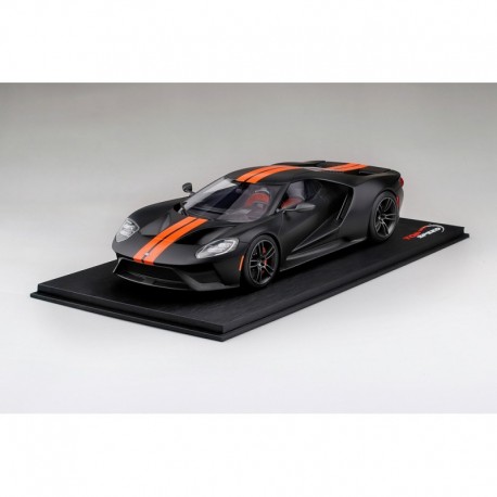 Ford GT Matt Black With Competition Orange Stripe Truescale TS0092