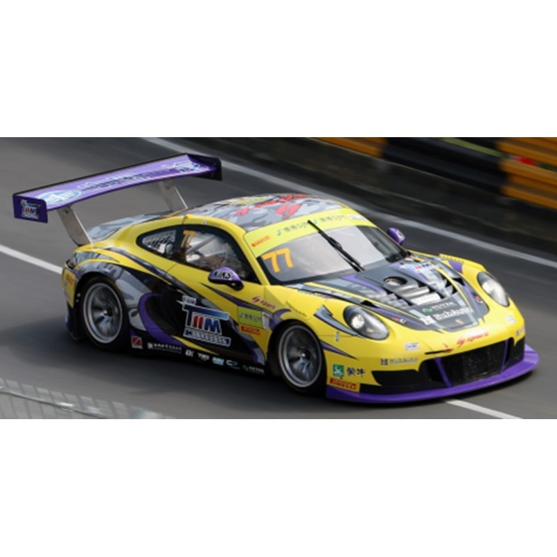 Miniature Spark 1:43 – Porsche 911 991 GT3R Hubauto #77 – Macau 2017 – Neuve