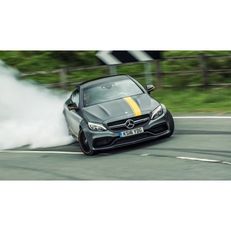 Mercedes AMG GT R Metal Grey W/ Yellow Stripe 2017 Almost Real ALM420713