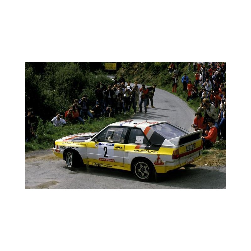 Miniature Audi Sport Quattro 1/43 Trofeu Sport Quattro No.1 Team Rally DM 3 Städte Rally 1984 Version Start W Rohrl C Geistdorfer