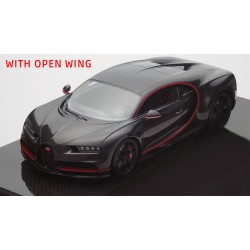 Bugatti Chiron Sport Grey Carbon with Italian Red Frame Looksmart LS490E