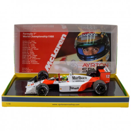 Coffret Ayrton Senna F1 World Champion 1988 McLaren Honda MP4/4 Minichamps 543881892