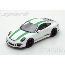 Porsche 911R 2017 White with Green Stripes Spark 18S236