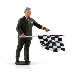 Figurine Race Director with Checkered Flag Le Mans Miniatures LMFLM118022