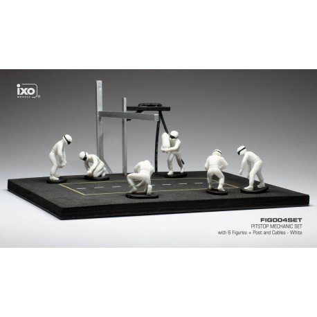 Set Pit Stop 1/43 Blanc 6 figures with Decals and accessories IXO FIG004SET