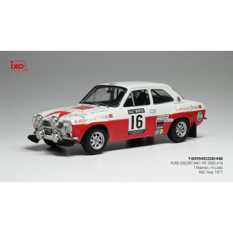 Ford Escort MKI RS 1600 16 Rallye RAC Rally 1971 Makinen Liddon IXO 18RMC024B