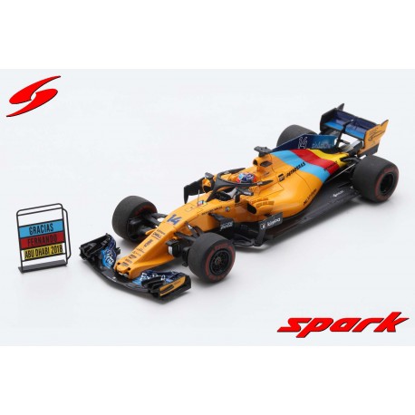 McLaren Renault MCL33 14 F1 Abu Dhabi 2018 Last Race Fernando Alonso Spark S6069