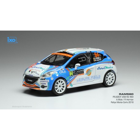 Peugeot 208 R2 WRC 64 Rallye Monte Carlo 2018 Mole Herman IXO RAM560