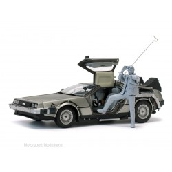 DeLorean DMC-12 Back to the Future 1 with Marty McFly figure 1983 Sunstar SUN2716