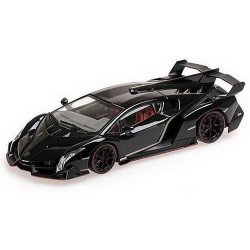 Lamborghini Veneno 2014 Black with Red Character Line Kyosho KYO5571BKR