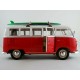 Volkswagen T1 Bus Surfboard 1963 Red and White Welly WEL22095SB
