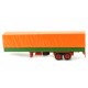 Auflieger Flatbed Platform Trailer with cover Orange Green IXO TRL002