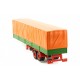Auflieger Flatbed Platform Trailer with cover Orange Green IXO TRL002