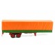 Auflieger Flatbed Platform Trailer with cover Orange Green IXO TRL002