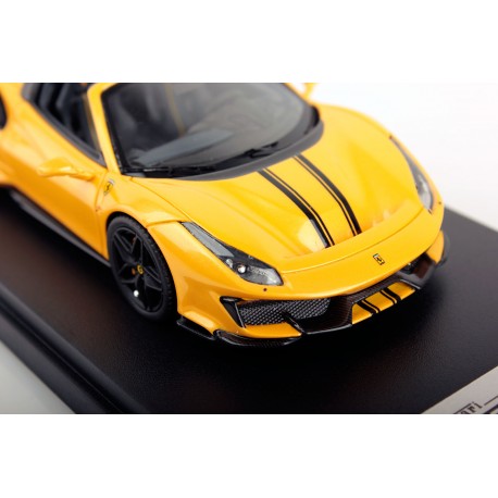 Ferrari 488 Pista Spider Giallo Tristrato with Nero Daytona Stripe 2018 Looksmart LS496D