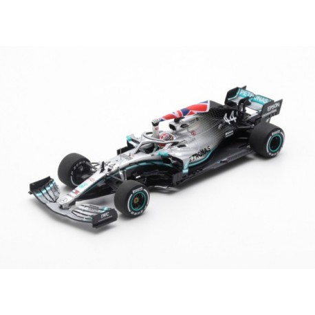 Mercedes F1 W10 EQ Power+ 44 F1 Winner with flag Angleterre 2019 Lewis Hamilton Spark S6089
