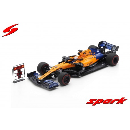 McLaren Renault MCL34 55 F1 Brésil 2019 Carlos Sainz Jr with pitboard Spark S6048