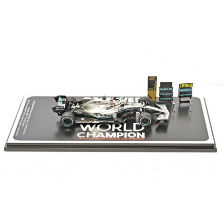 Mercedes F1 W10 EQ Power+ 44 F1 USA 2019 Lewis Hamilton special base with pitboard Spark S6099