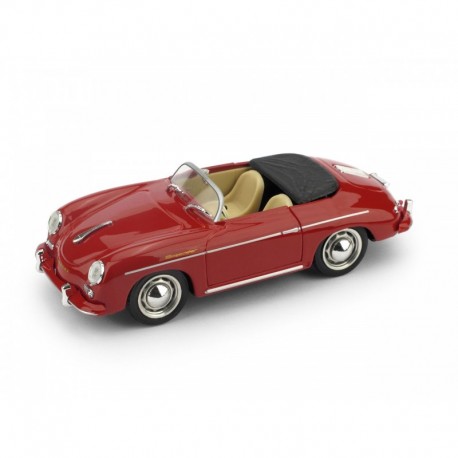Porsche 356 Speedster Aperta 1952 Rosso Rubino - interno beige Brumm R117S-05