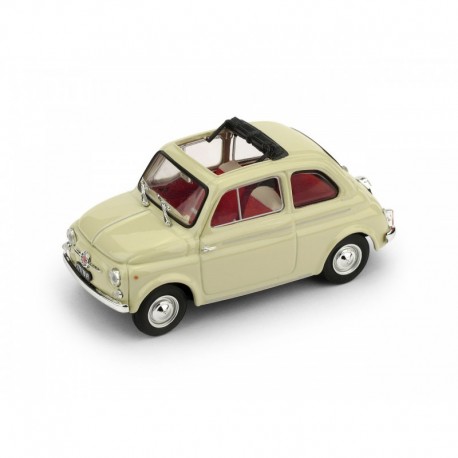 Fiat 500D Aperta 1960 Avorio - interno rosso Brumm R404-03