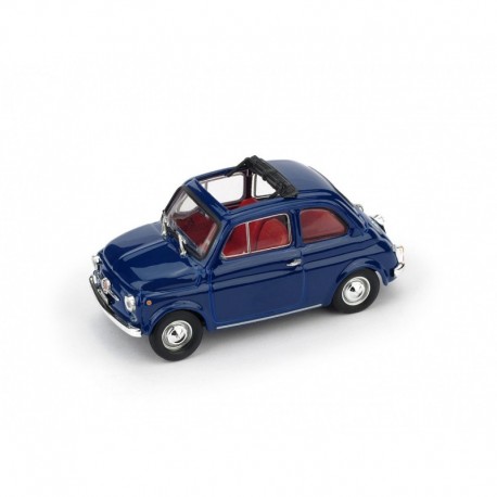 Fiat 500F Aperta 1970 Blu Oriente - interno rosso Brumm R454-15